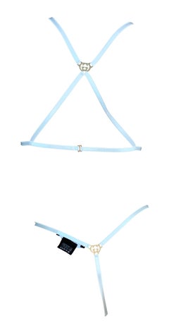 F/W 2003 Gucci Tom Ford Sheer White Bondage GG Logo Lingerie