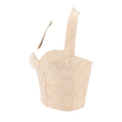 F/W 2003 John Galliano Beige Floral Silk Bustier Halter Crop Top