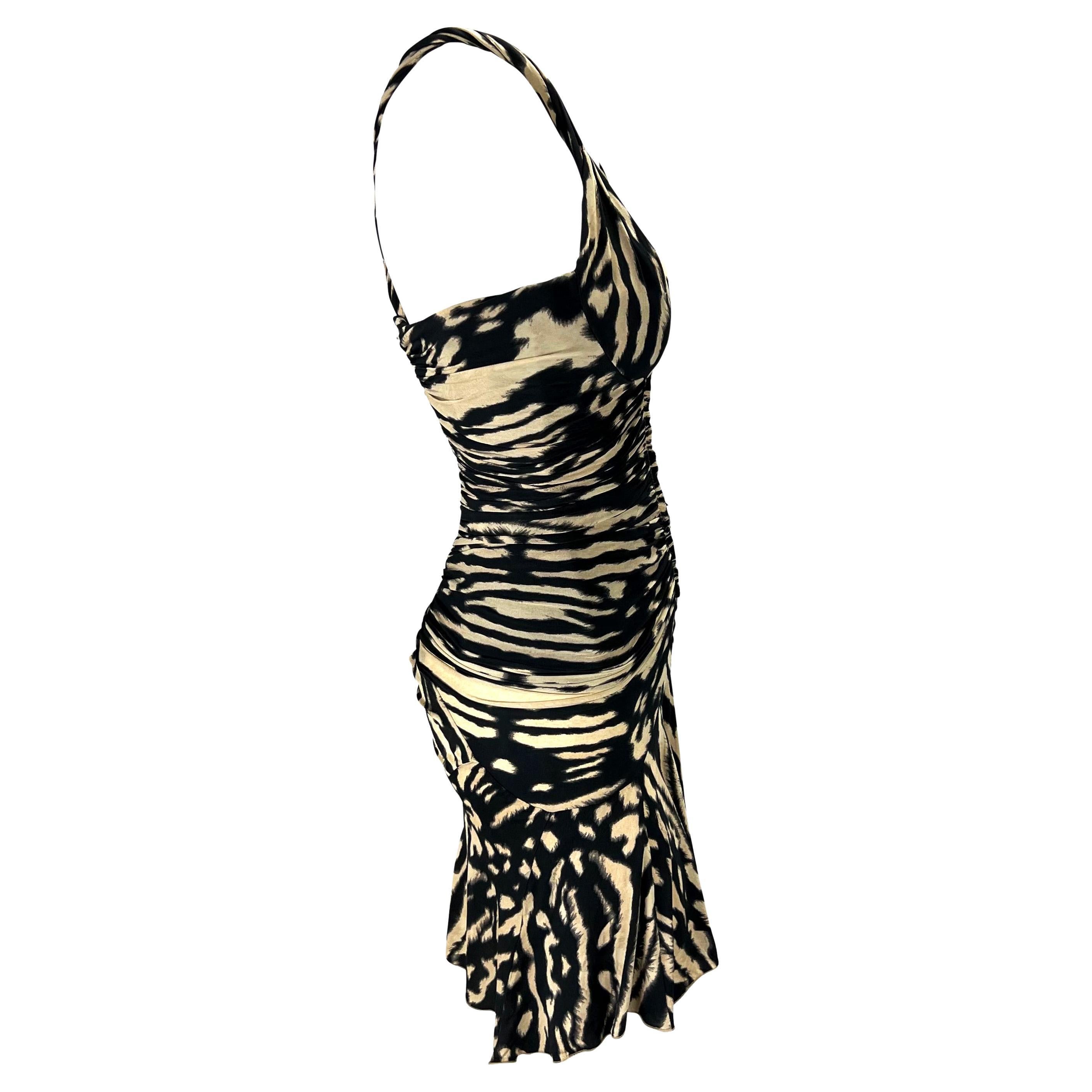 Mini-robe corsetée imprimée animal, défilé Roberto Cavalli A/H 2003 en vente 5