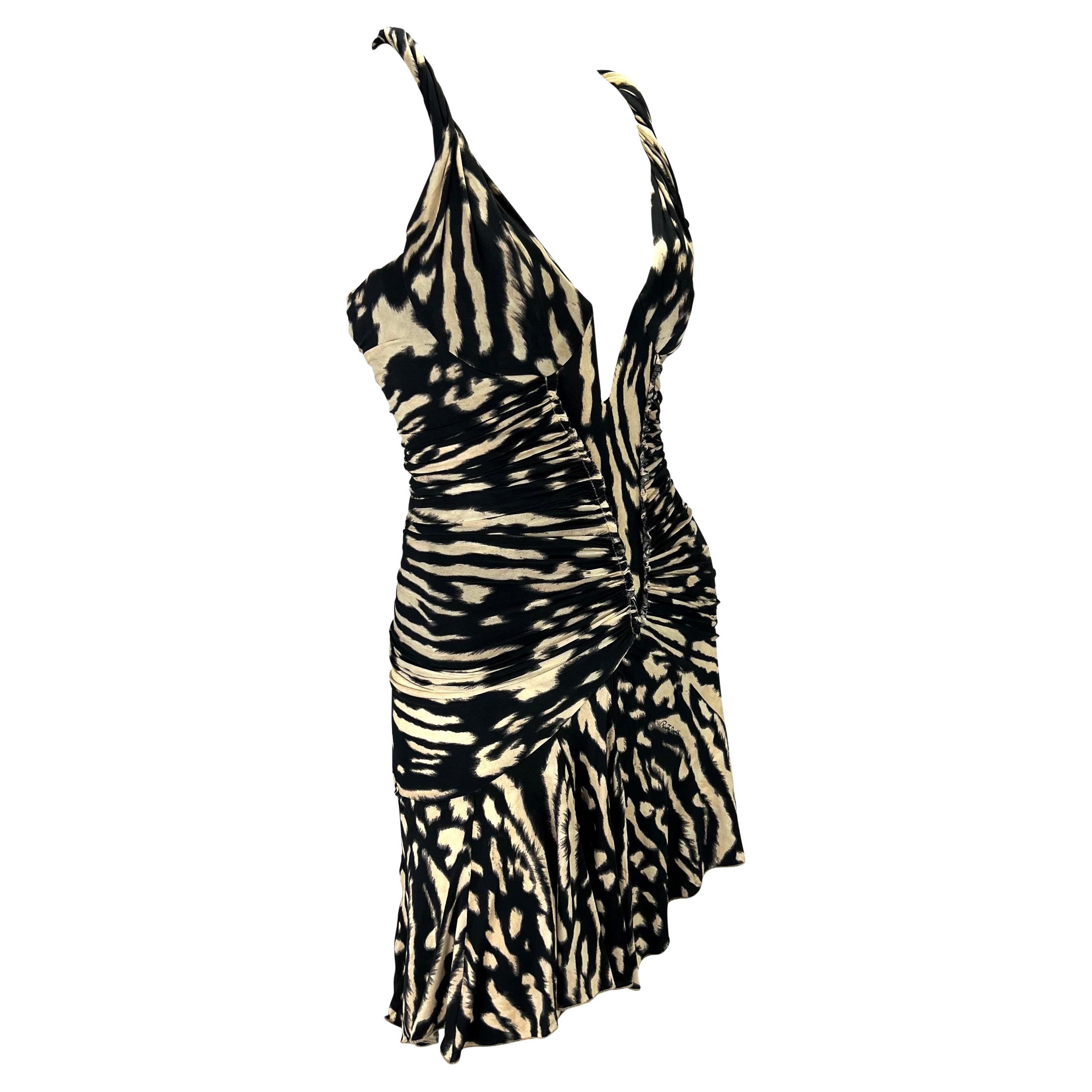 Mini-robe corsetée imprimée animal, défilé Roberto Cavalli A/H 2003 en vente 6