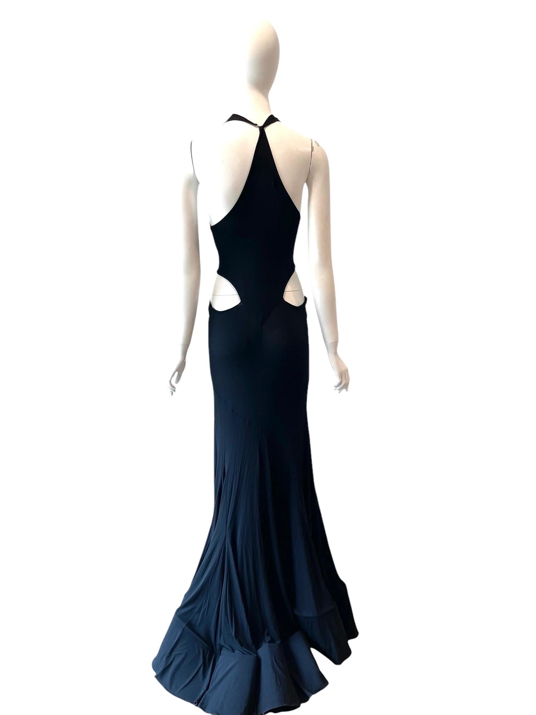F/W 2003 Roberto Cavalli cut out gown In Excellent Condition For Sale In Austin, TX