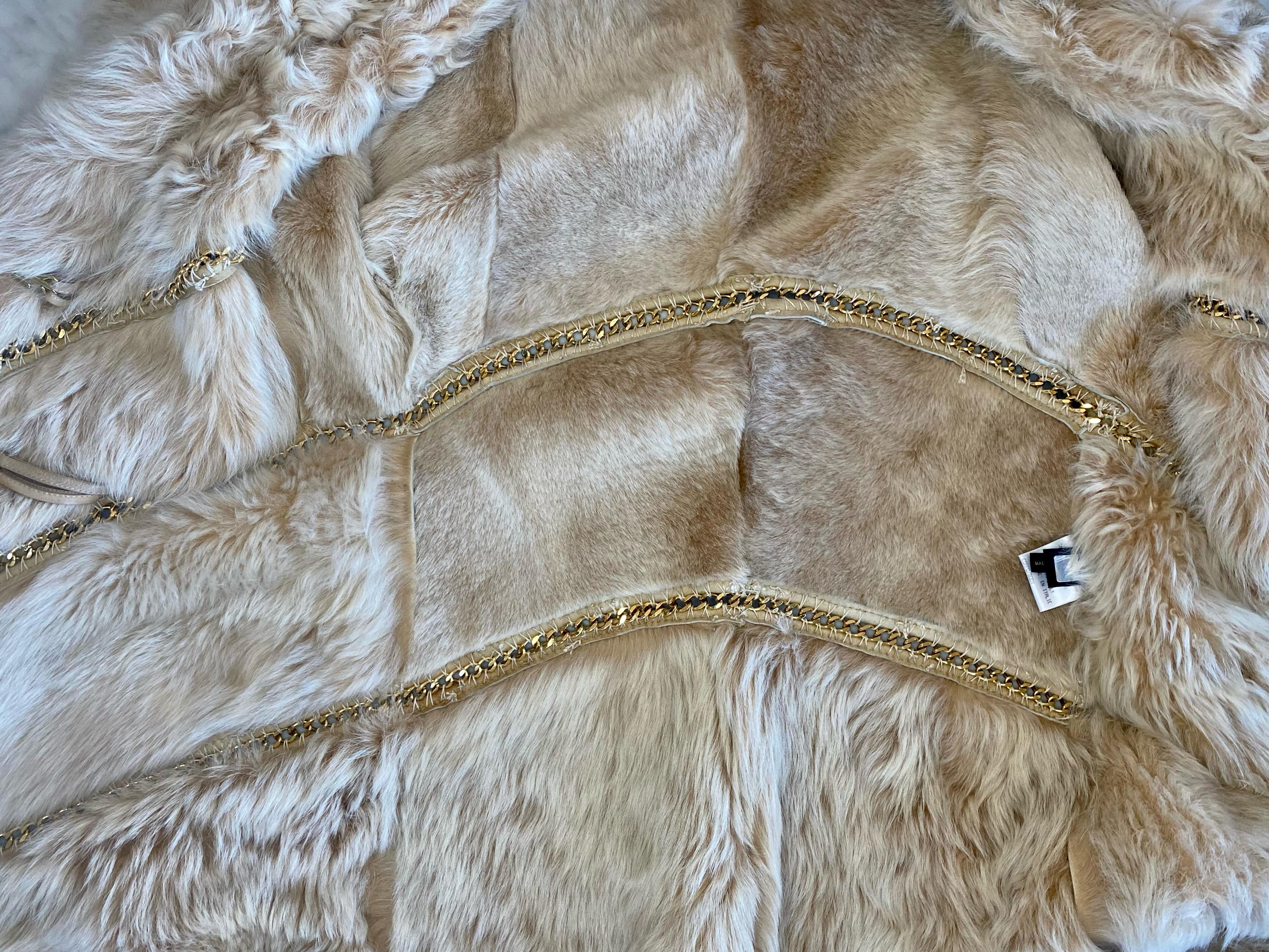 F/W 2003 Roberto Cavalli Shearling Chain Suede Oversized Coat For Sale 2