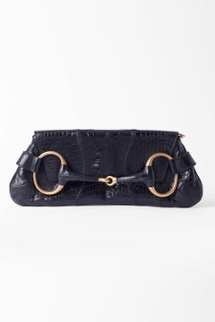 F/W 2003 Runway Black Crocodile Clutch