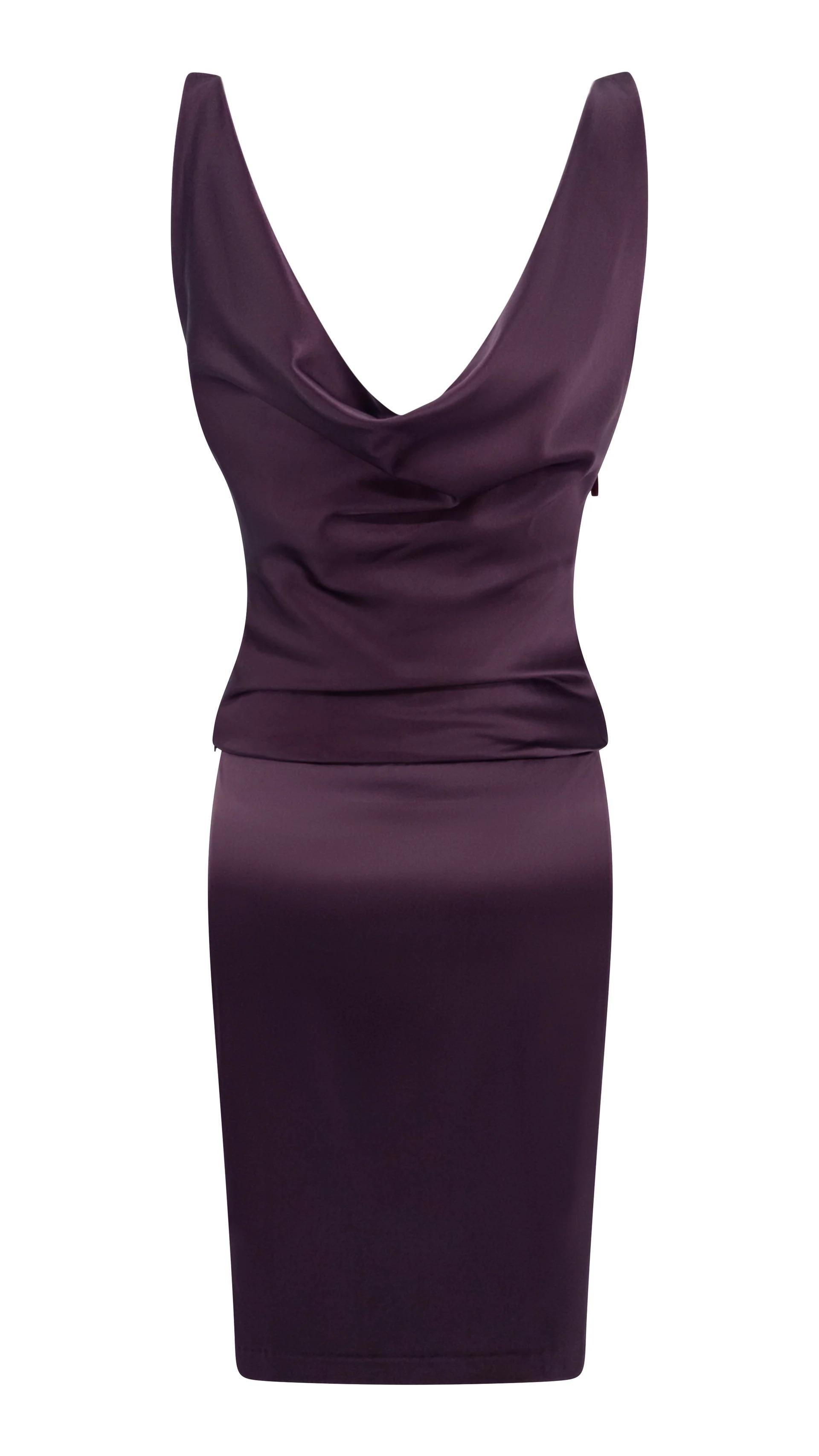 De las mujeres F/W 2003 Stella McCartney Minivestido de pasarela con corsé de satén burdeos en venta