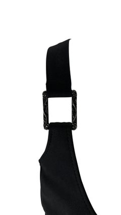 F/W 2003 Versace by Donatella Black Buckle Flare Slit Maxi Dress