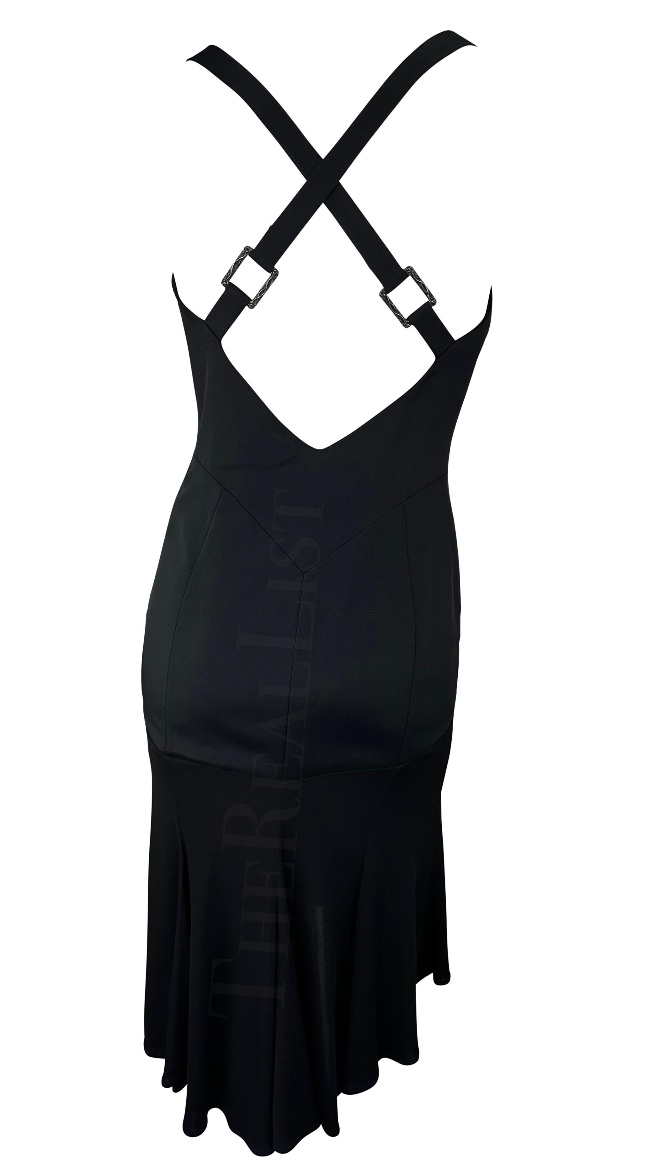 F/W 2003 Versace by Donatella Black Zipper Flare Runway Dress In Excellent Condition For Sale In West Hollywood, CA