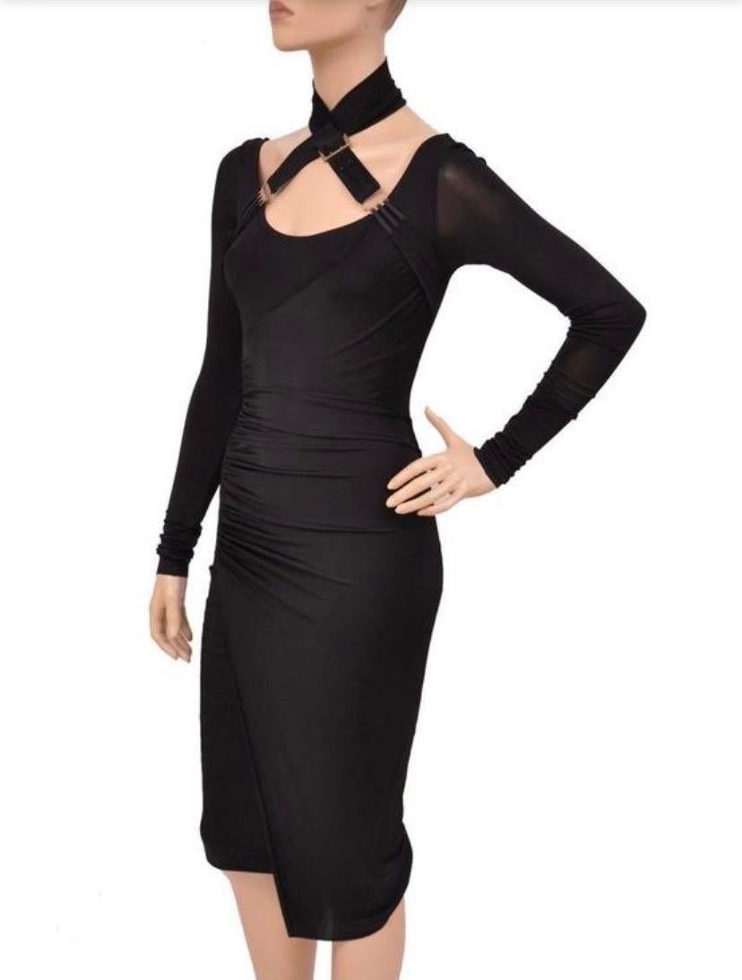 Bondage Dress
Tom Ford for Gucci
2003 Fall/Winter collection
Size: IT - M, US - 6
Made in Italy
Black stretchy jersey dress has ruched faux wrap effect and finished with buckles
Excellent condition.