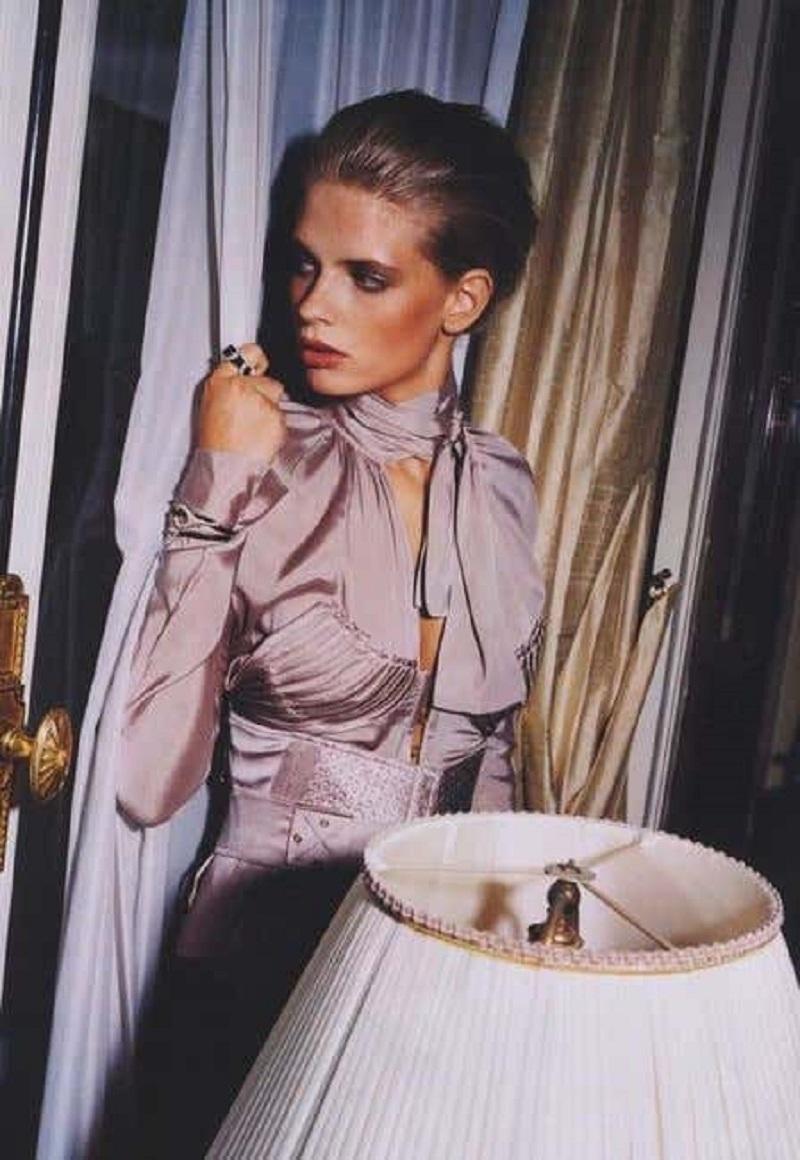 F/W 2003 Vintage Tom Ford for GUCCI nude silk corset suit as seen on Gwen 4