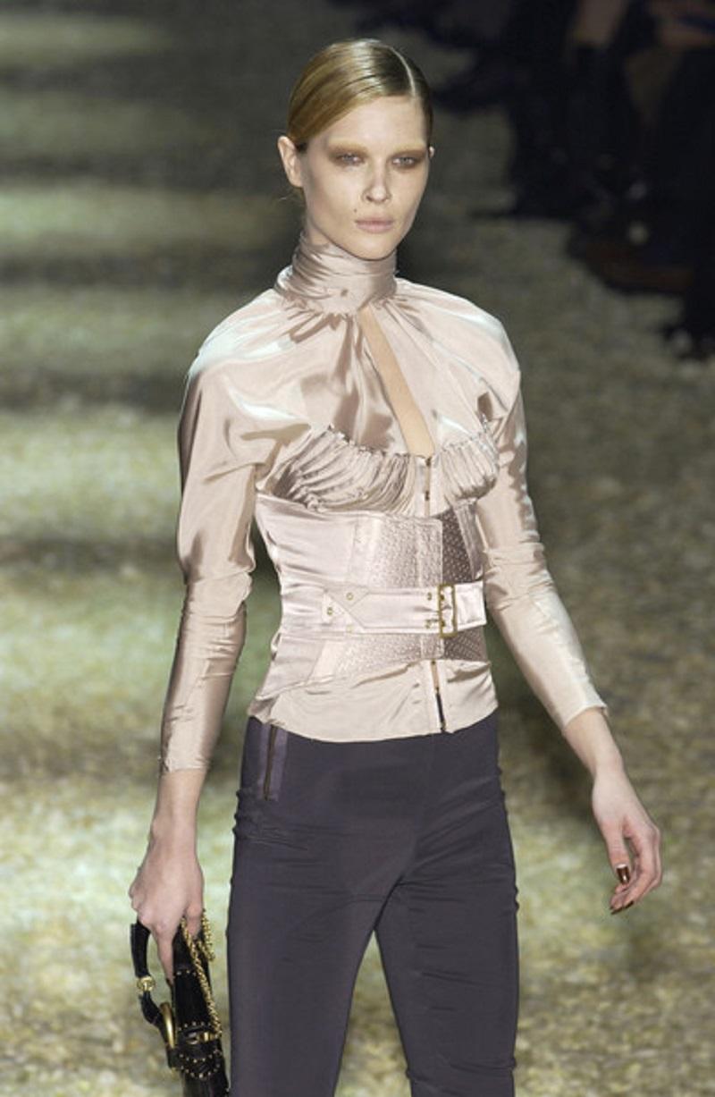 F/W 2003 Vintage Tom Ford for GUCCI nude silk corset suit as seen on Gwen 2