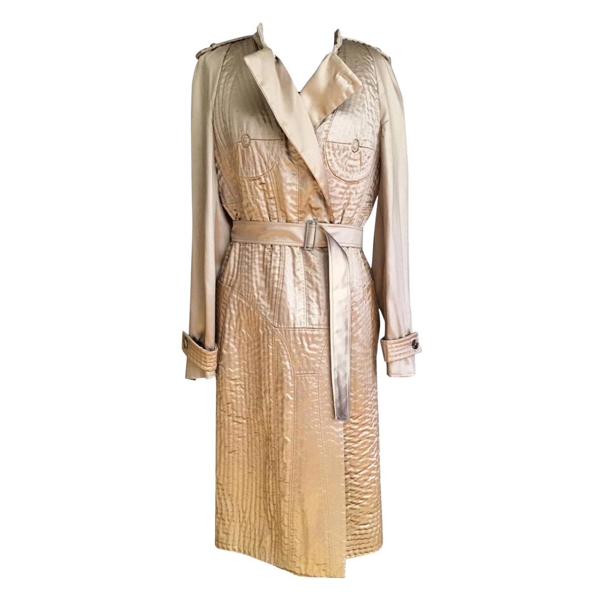 F/W 2003 Vintage Tom Ford for Yves Saint Laurent Nude Embroidered Trench Coat
