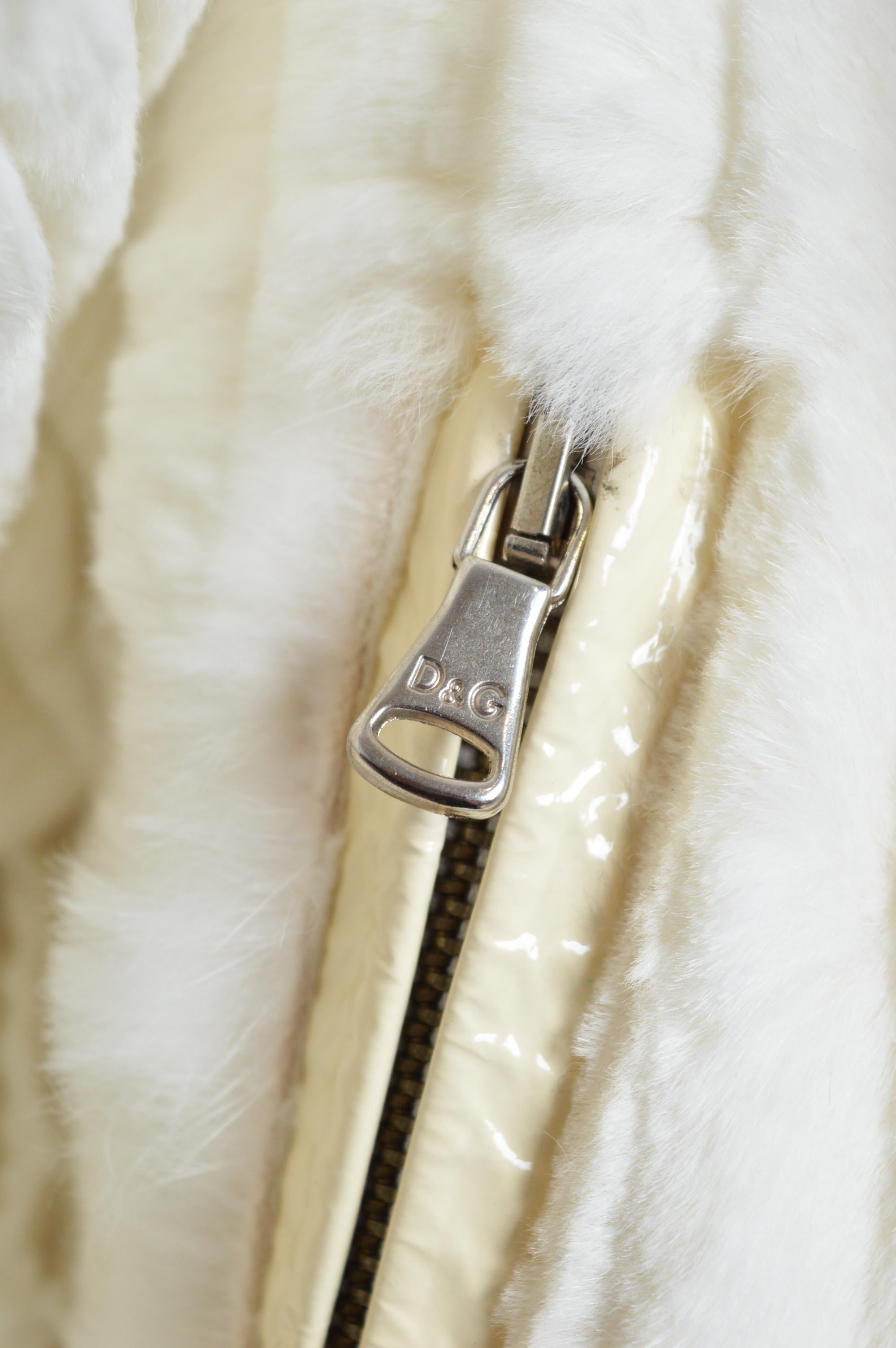 Bomber rasato DOLCE & GABBANA A/I 2003 - Cappotto in pelliccia Y2k Lapin in vendita 6