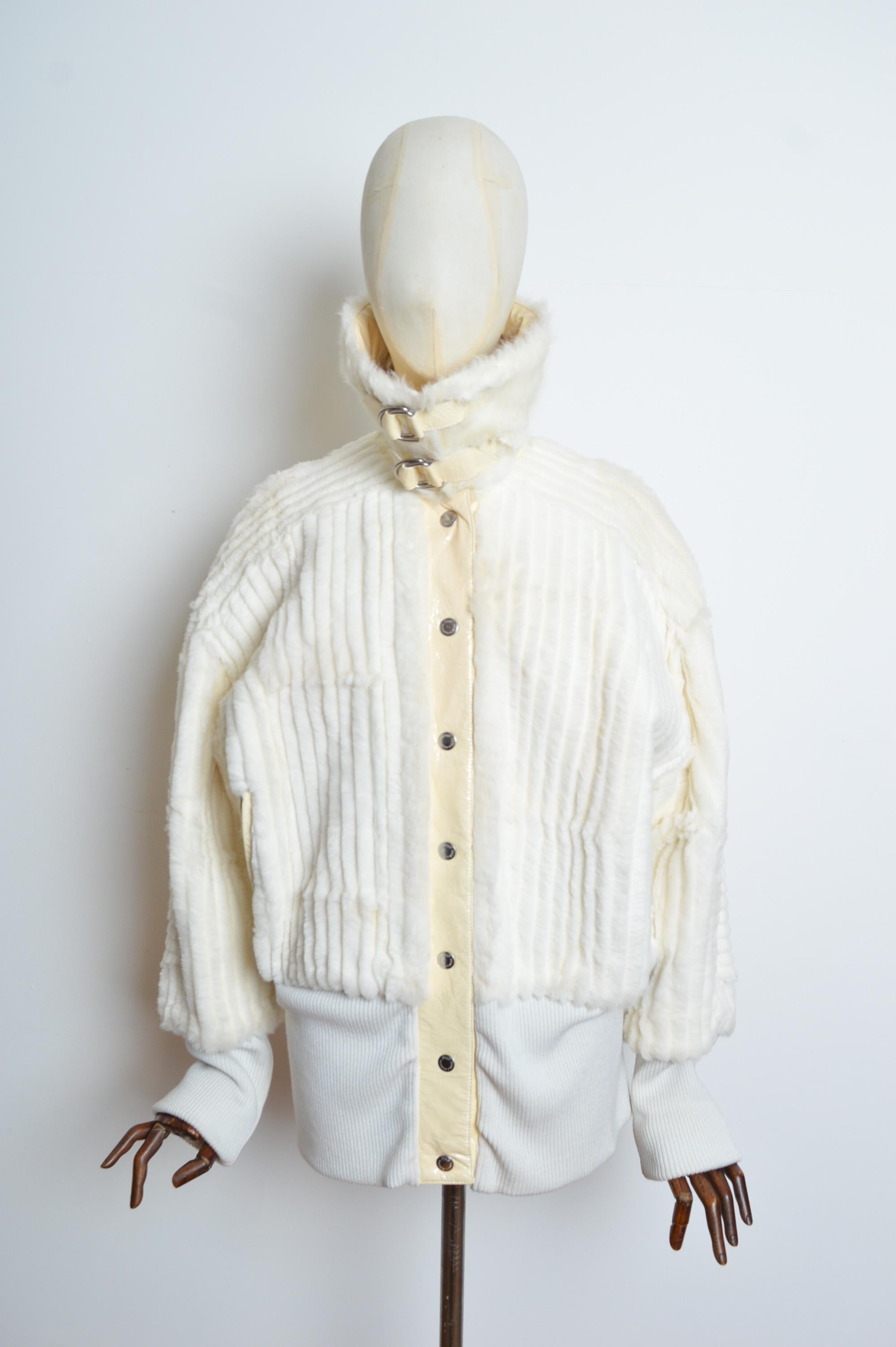 Bomber rasato DOLCE & GABBANA A/I 2003 - Cappotto in pelliccia Y2k Lapin in vendita 1