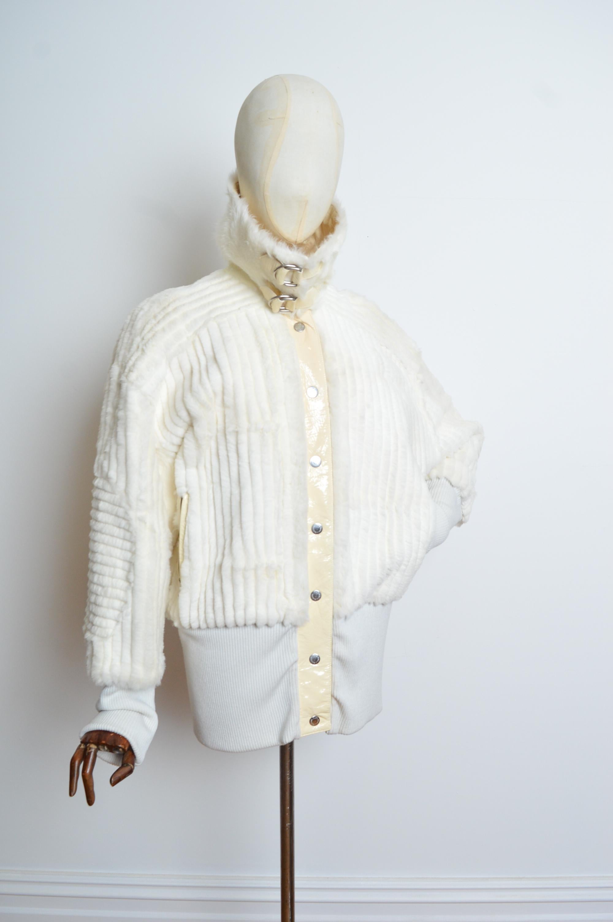 Bomber rasato DOLCE & GABBANA A/I 2003 - Cappotto in pelliccia Y2k Lapin in vendita 4