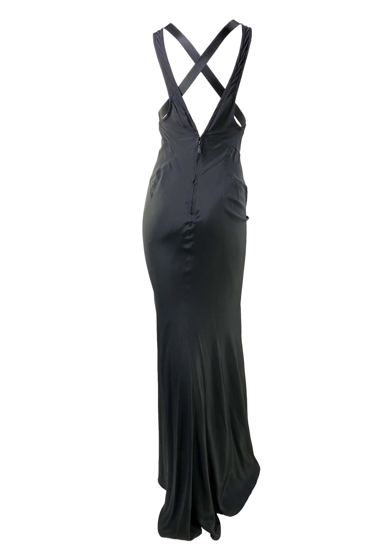 Ysl Ribbon F/W 2003 Yves Saint Laurent by Tom Ford Black Silk Ribbon Gown at ...