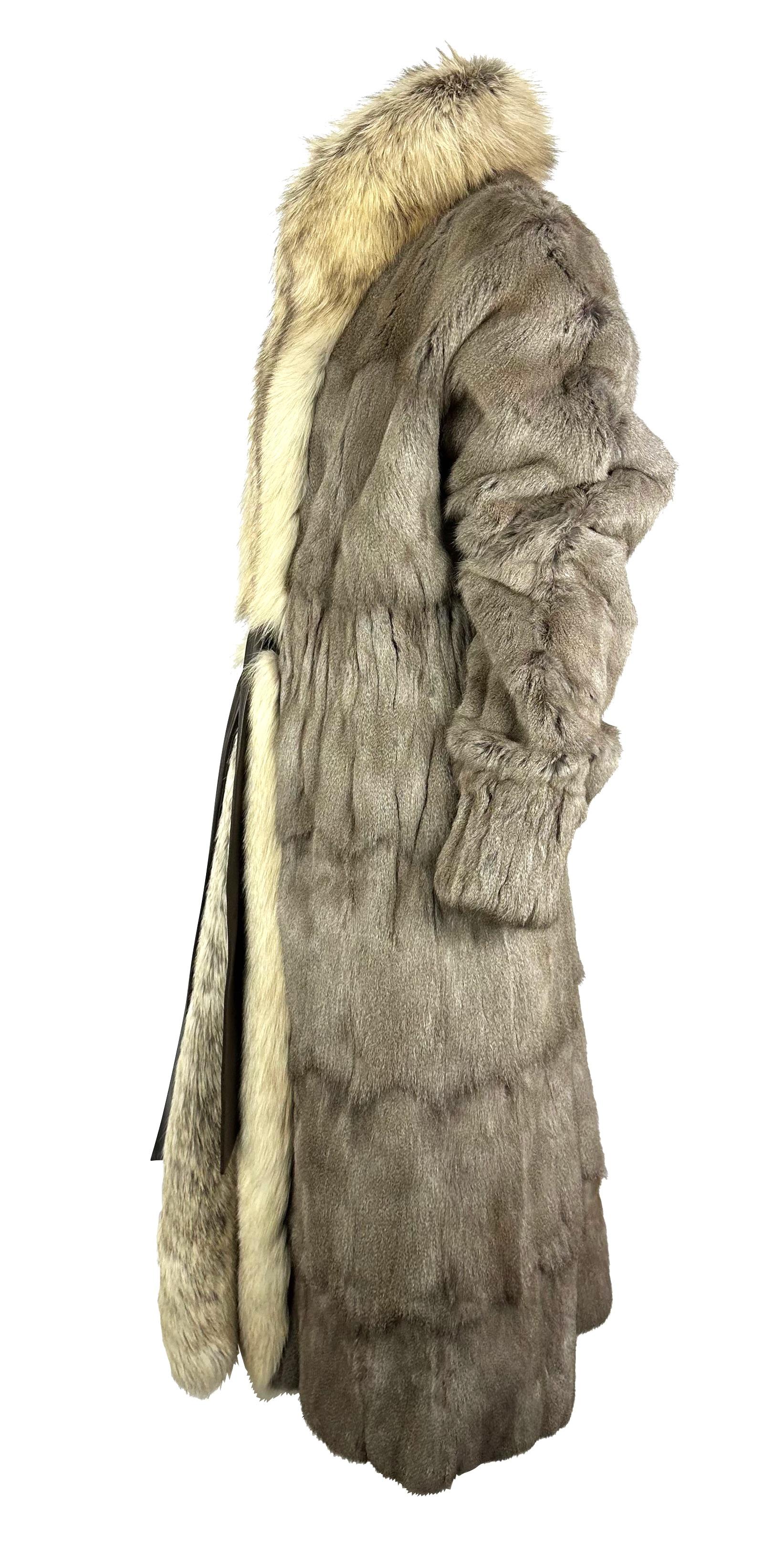 F/W 2003 Yves Saint Laurent by Tom Ford Grey Fur Full Length Runway Coat  In Excellent Condition For Sale In West Hollywood, CA