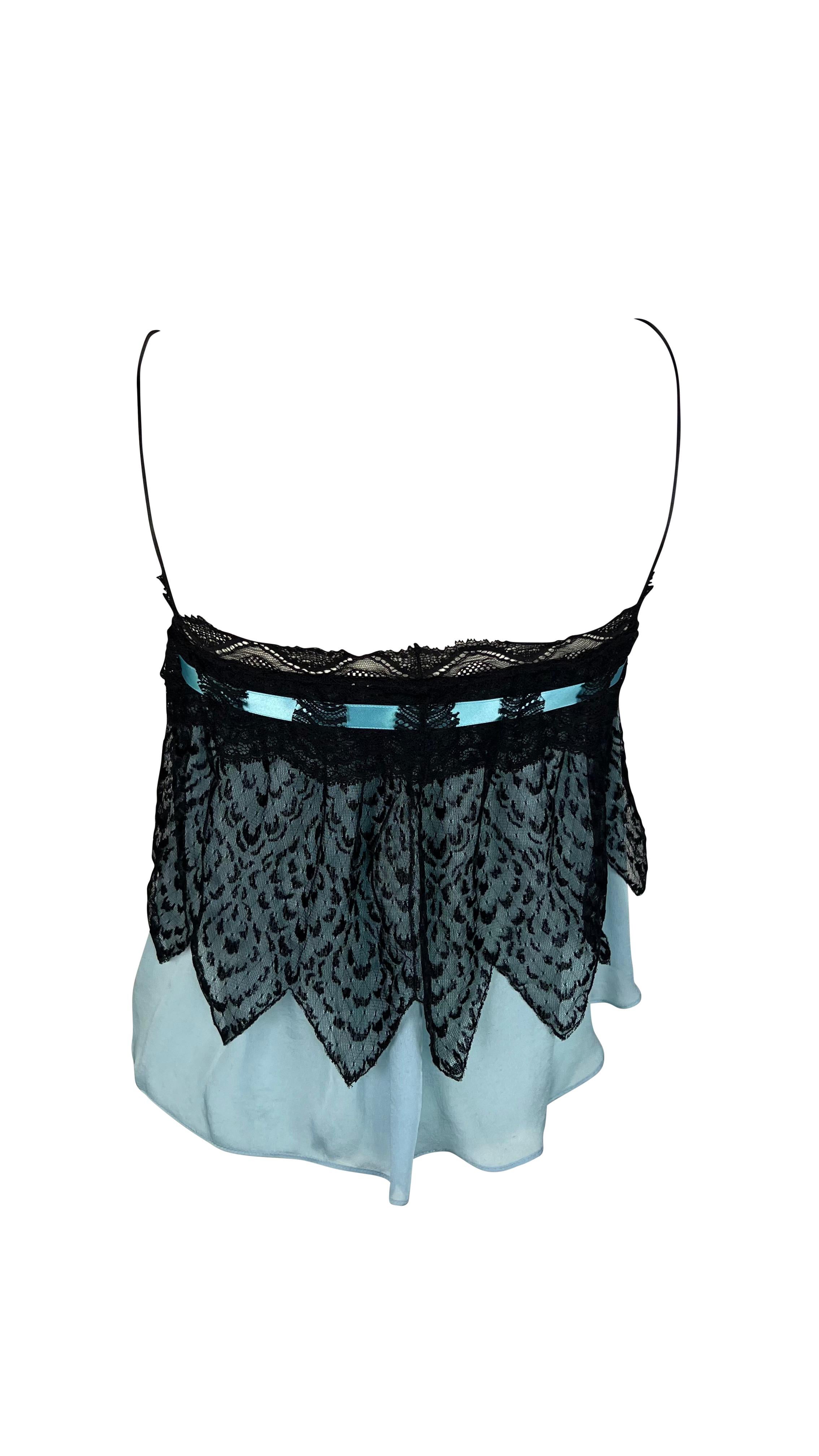 F/W 2003 Yves Saint Laurent by Tom Ford Pale Blue Layered Tank Top For Sale 1
