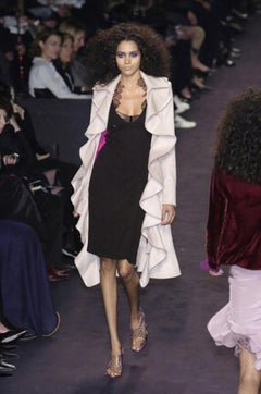 F/W 2003 YVES SAINT LAURENT by TOM FORD RUFFLE TRENCH COAT Gr. US 12 (XL)