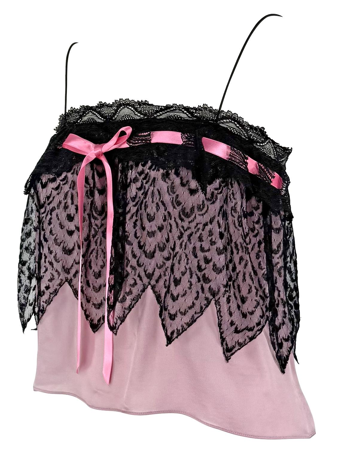 F/W 2003 Yves Saint Laurent by Tom Ford Runway Babydoll Sheer Chiffon Pink Tank In Excellent Condition For Sale In West Hollywood, CA