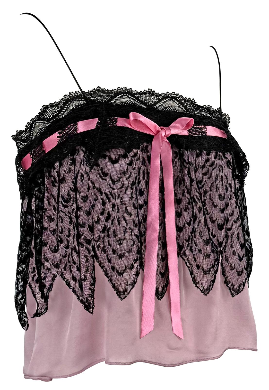 F/W 2003 Yves Saint Laurent by Tom Ford Runway Babydoll Sheer Chiffon Pink Tank For Sale 3