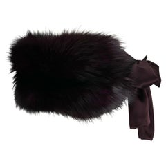 F/W 2003 Yves Saint Laurent by Tom Ford Runway Deep Burgundy Fox Fur Satin Stole