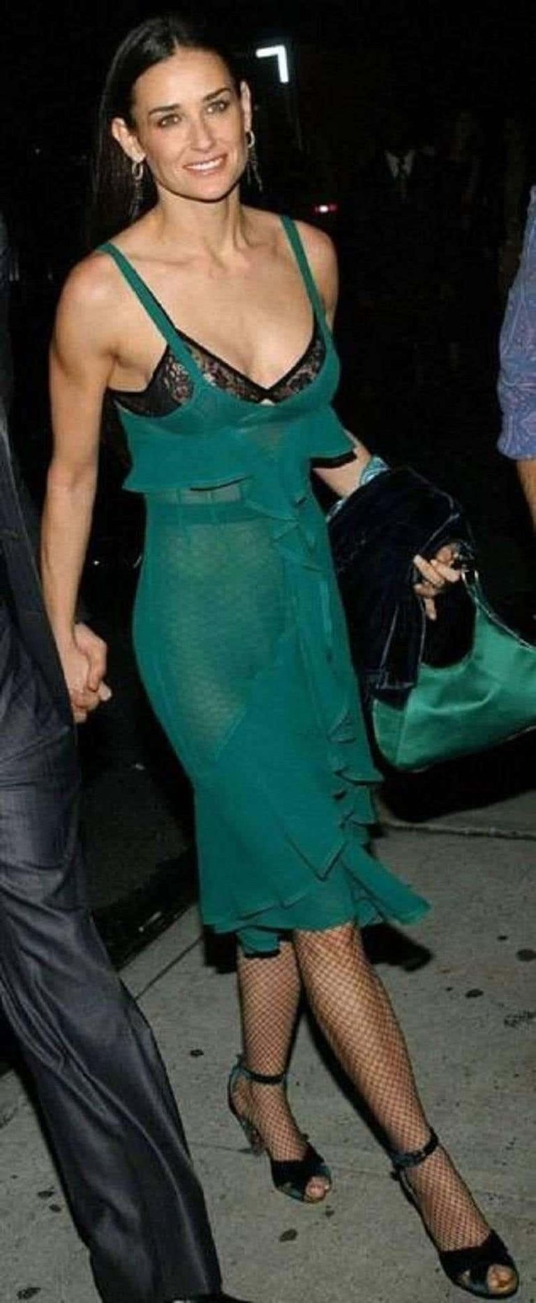 F/W 2003 Yves Saint Laurent by Tom Ford Runway Emerald Green Ruffle Silk  Dress