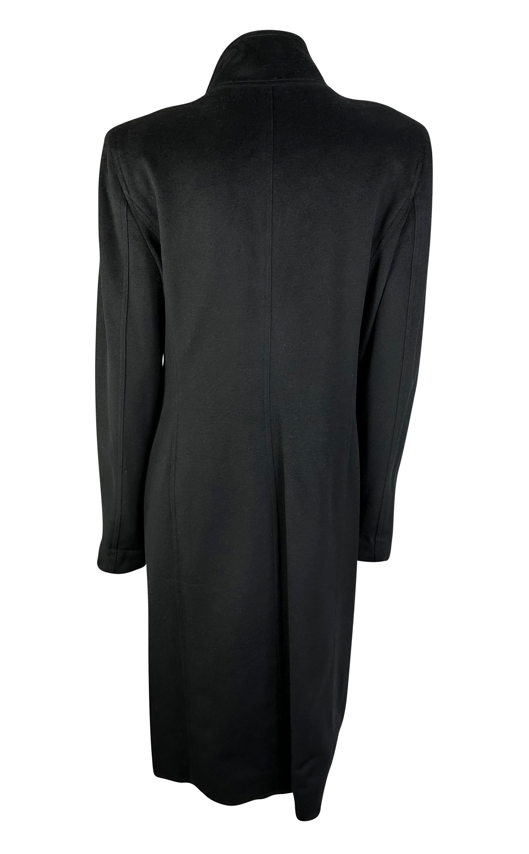 F/W 2003 Yves Saint Laurent by Tom Ford Runway Ruffle Overcoat Black For Sale 2