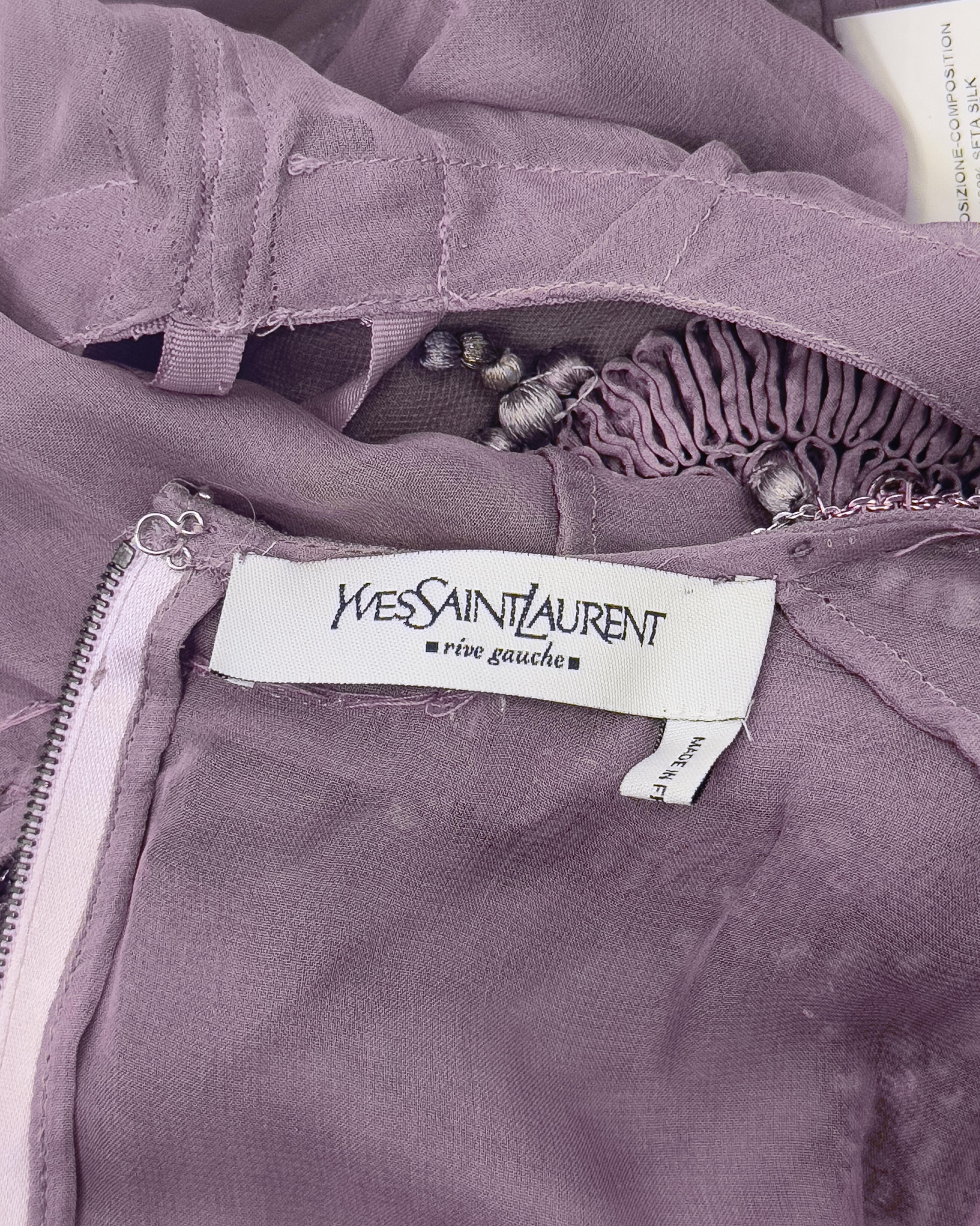 F/W 2003 Yves Saint Laurent by Tom Ford Laufsteg Oberteil aus durchsichtigem Mesh mit Verzierungen im Angebot 5