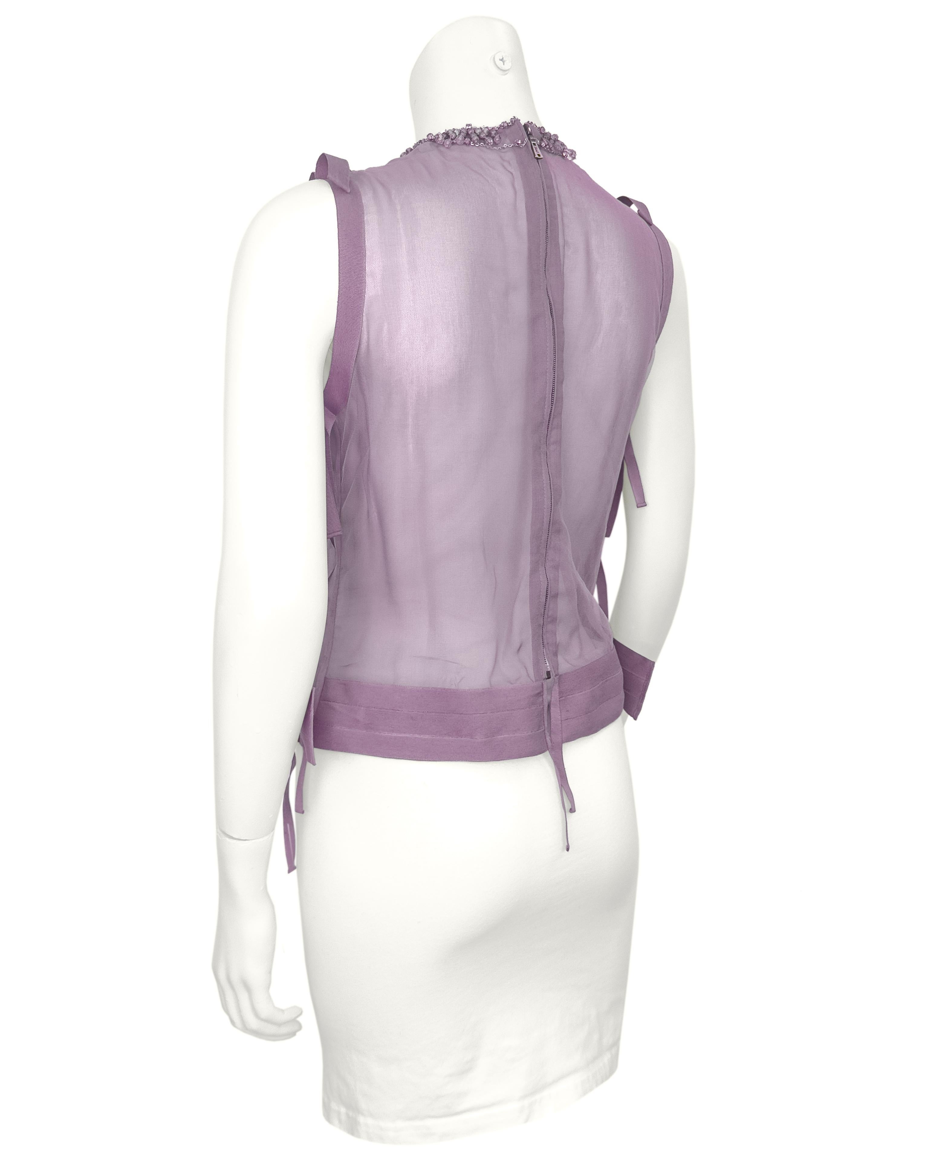 F/W 2003 Yves Saint Laurent by Tom Ford Laufsteg Oberteil aus durchsichtigem Mesh mit Verzierungen im Angebot 1