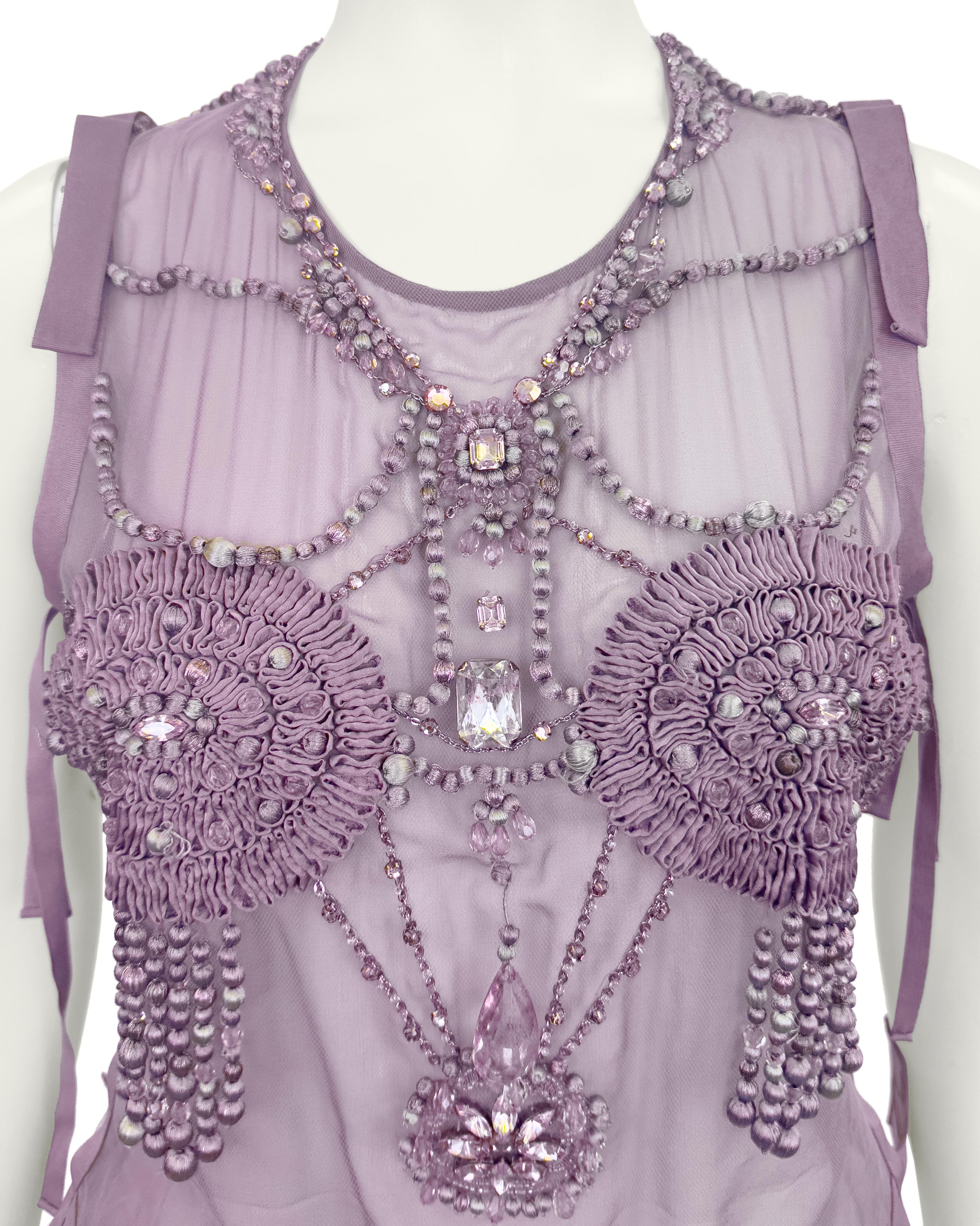 F/W 2003 Yves Saint Laurent by Tom Ford Laufsteg Oberteil aus durchsichtigem Mesh mit Verzierungen im Angebot 4