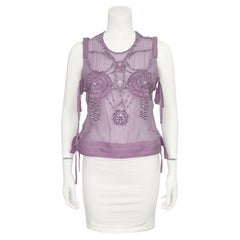 F/W 2003 Yves Saint Laurent by Tom Ford Runway Sheer Mesh Embellished Top