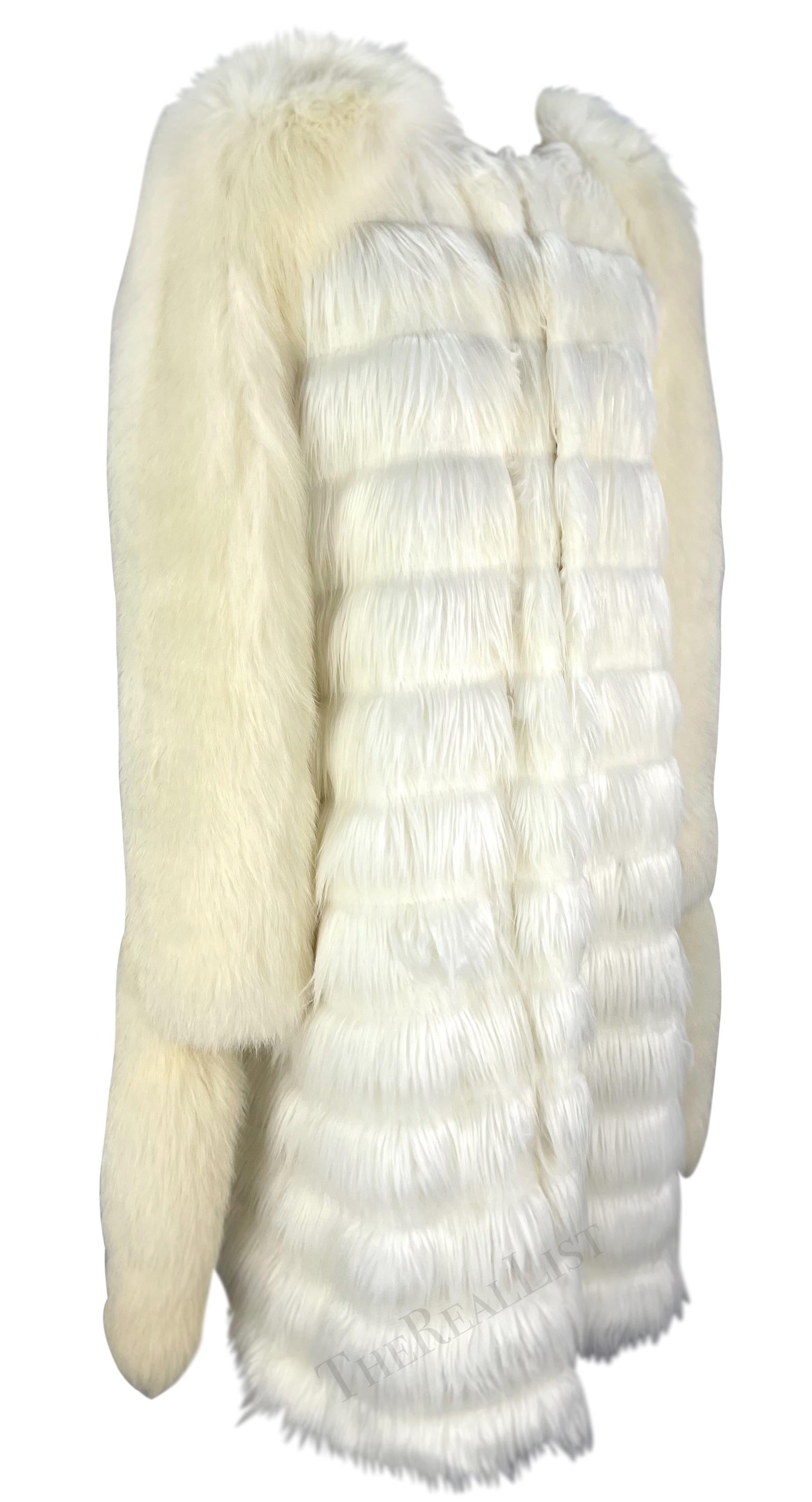 F/W 2003 Yves Saint Laurent by Tom Ford White Fox / Faux Fur Runway Coat For Sale 7