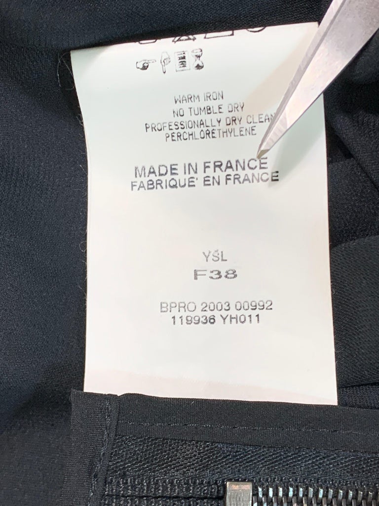 F/W 2003 Yves Saint Laurent Tom Ford Runway Sheer Black Silk Plunging Gown Dress 2