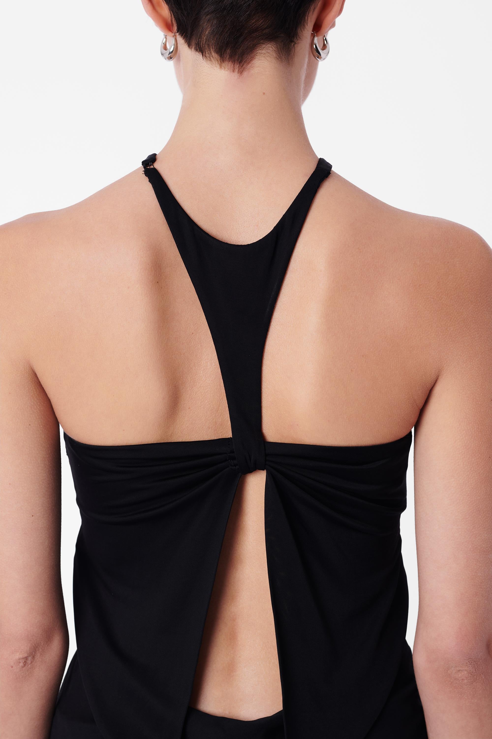 Women's F/W 2004 Black Silk Cut-out Top For Sale