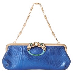 Gucci by Tom Ford F/W 2004 Blue Iridescent Python Clutch