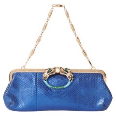 F/W 2004 Blue Iridescent Python Clutch