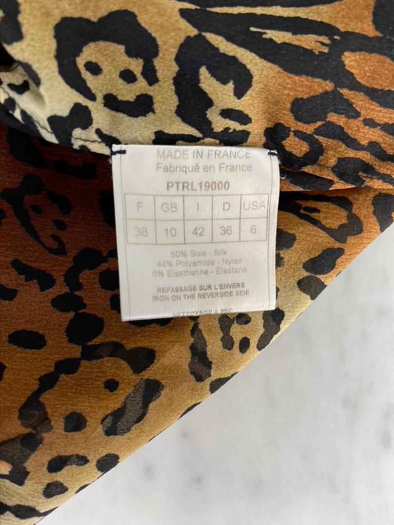 F/W 2004 Christian Dior by John Galliano Brown Cheetah Print Silk Blend Robe For Sale 1