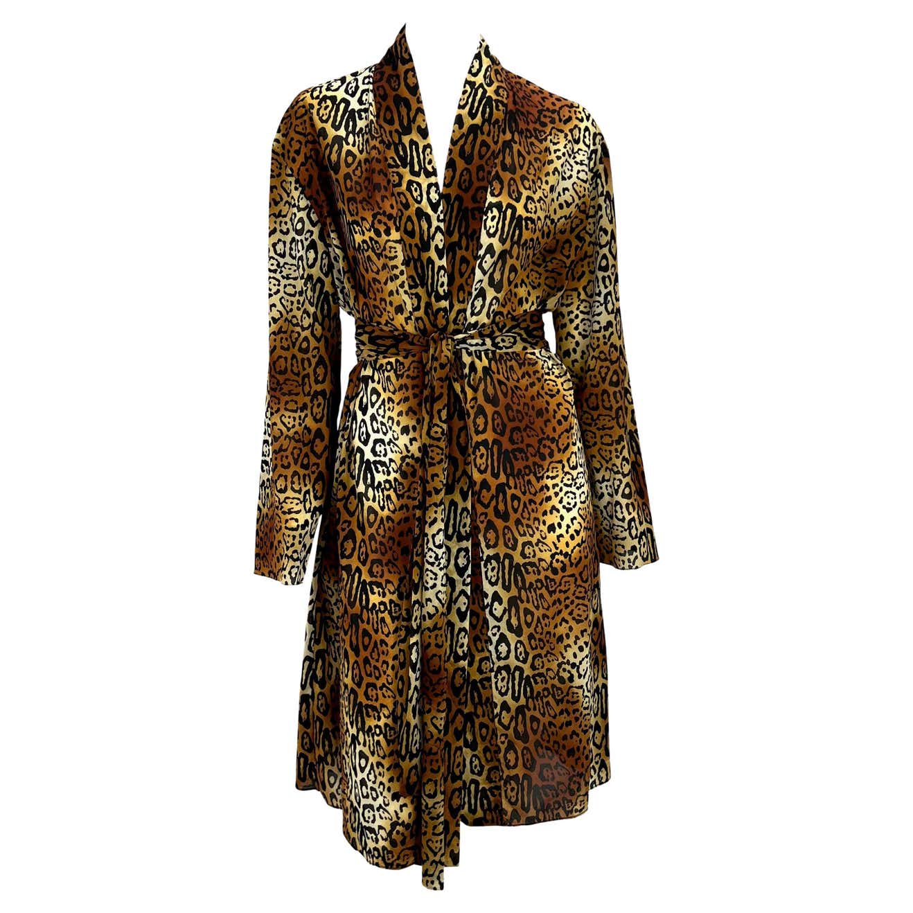 F/W 2004 Christian Dior by John Galliano Brown Cheetah Print Silk Blend ...