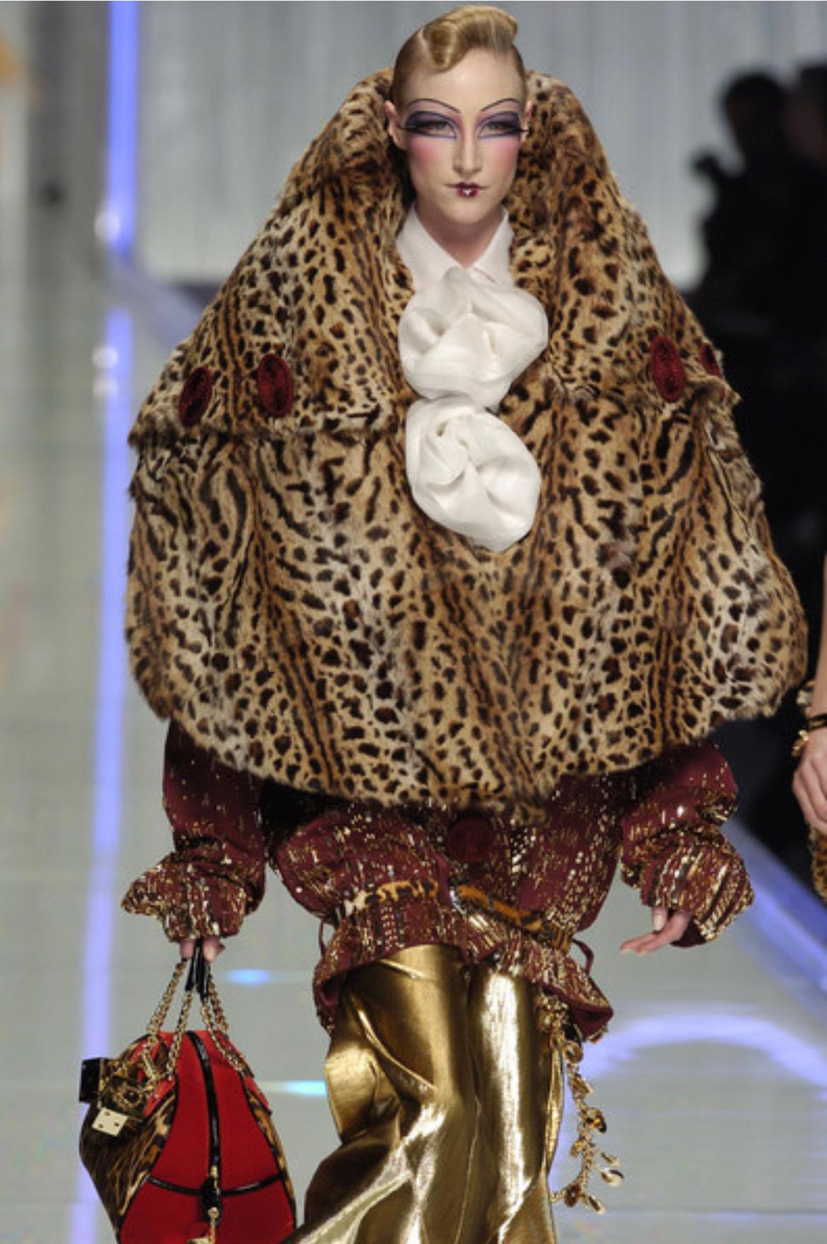 F/W 2004 Christian Dior by John Galliano Cheetah Print Fur Zip Hooded ...