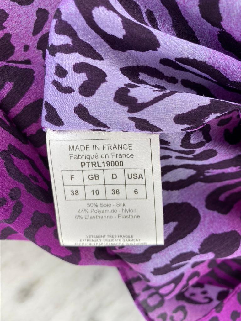 Robe en soie imprimée guépard violette Christian Dior par John Galliano, A/H 2004 6