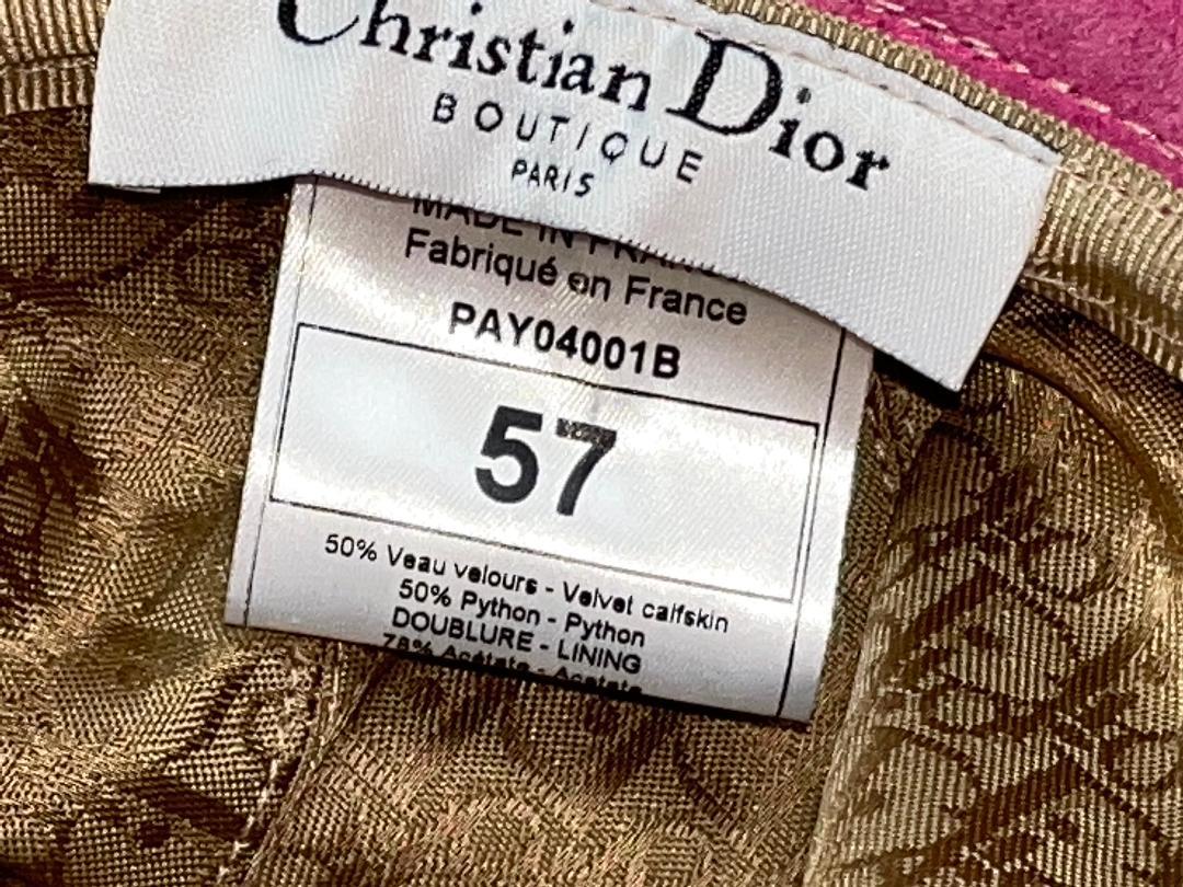 Women's F/W 2004 Christian Dior John Galliano Pink Python Leather Gambler Chain Hat