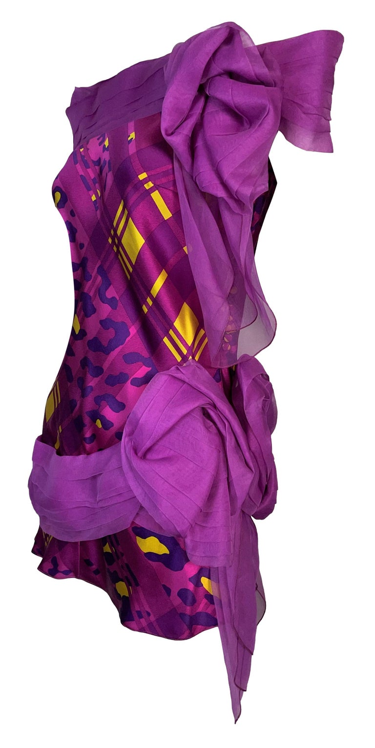 F/W 2004 Christian Dior John Galliano Runway Plaid Hot Pink Bows Mini ...