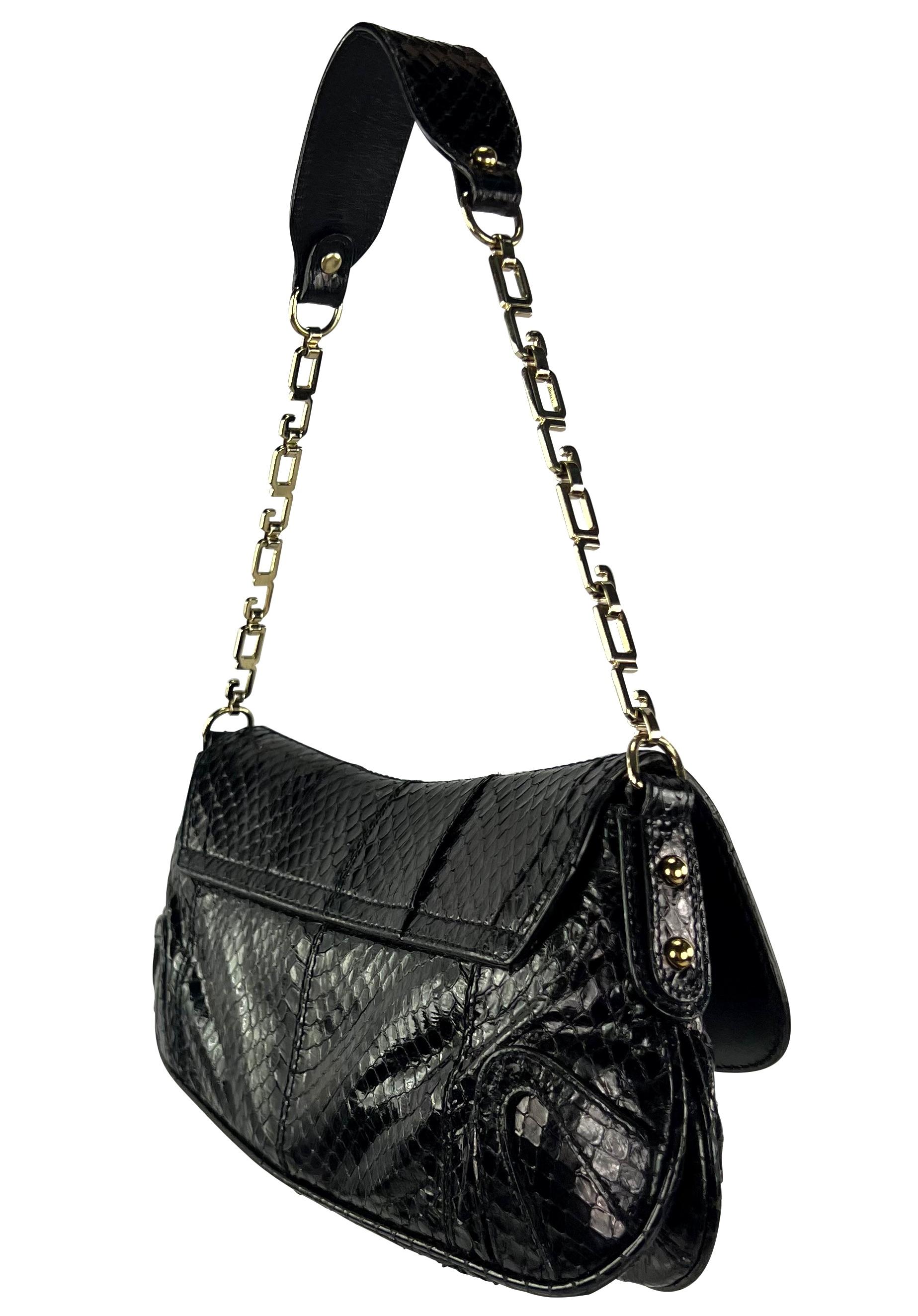 F/W 2004 Dolce & Gabbana Black Python Sagittarius Horoscope Shoulder Bag For Sale 2