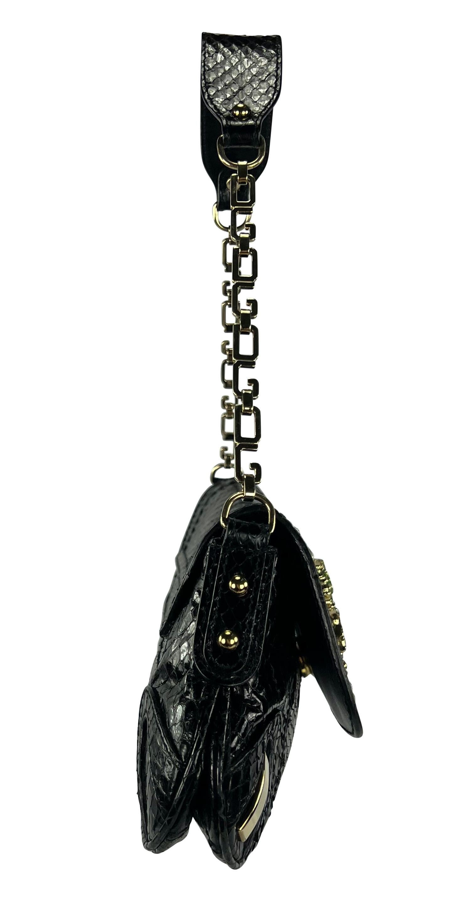 F/W 2004 Dolce & Gabbana Black Python Sagittarius Horoscope Shoulder Bag For Sale 3