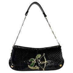 F/W 2004 Dolce & Gabbana Black Python Sagittarius Horoscope Shoulder Bag
