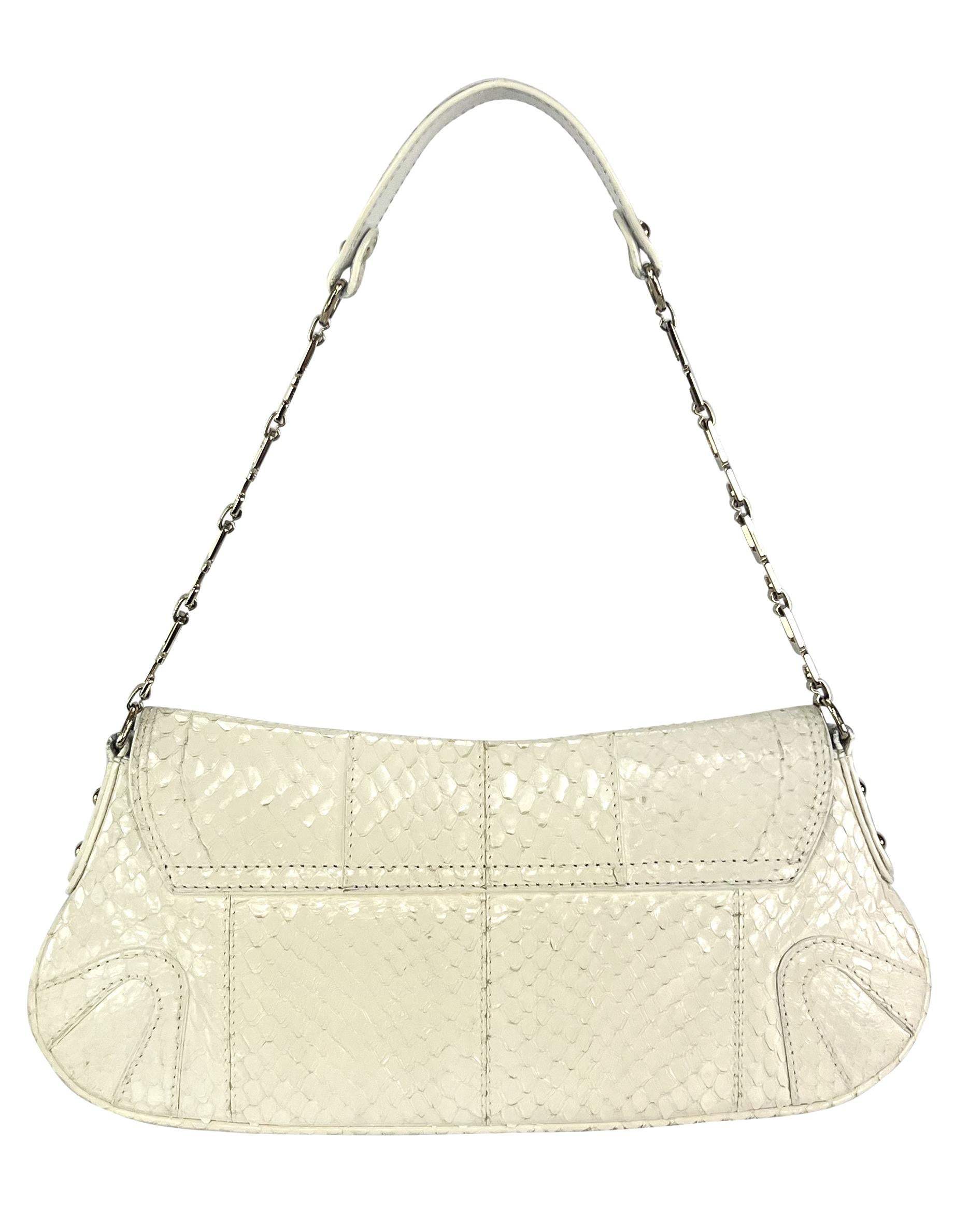 Donna A/I 2004 Dolce & Gabbana - Borsa a tracolla con strass Capriorn in pitone bianco - Oroscopo in vendita