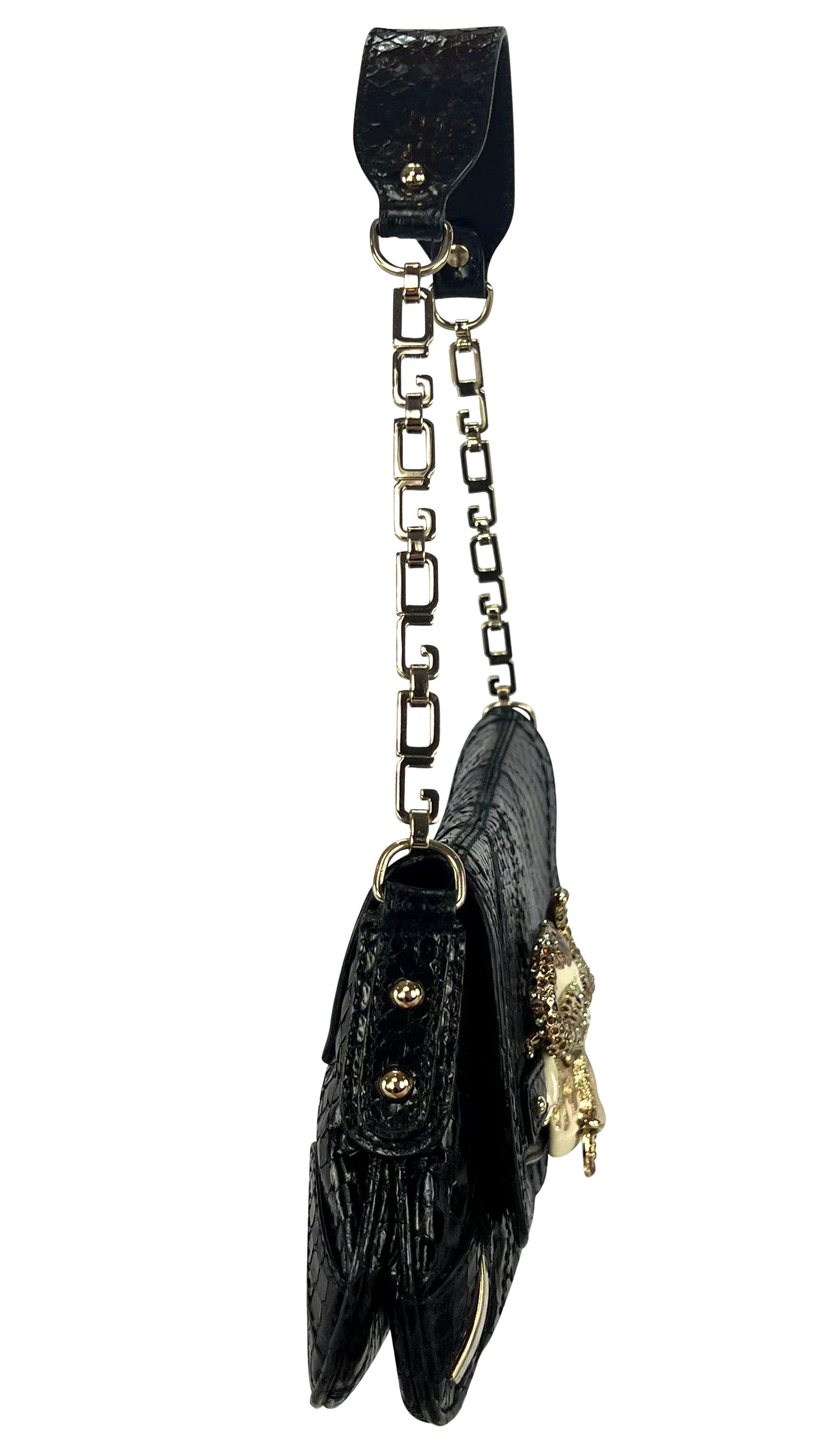 F/W 2004 Dolce & Gabbana Rhinestone Taurus Horoscope Snakeskin Shoulder Bag For Sale 1
