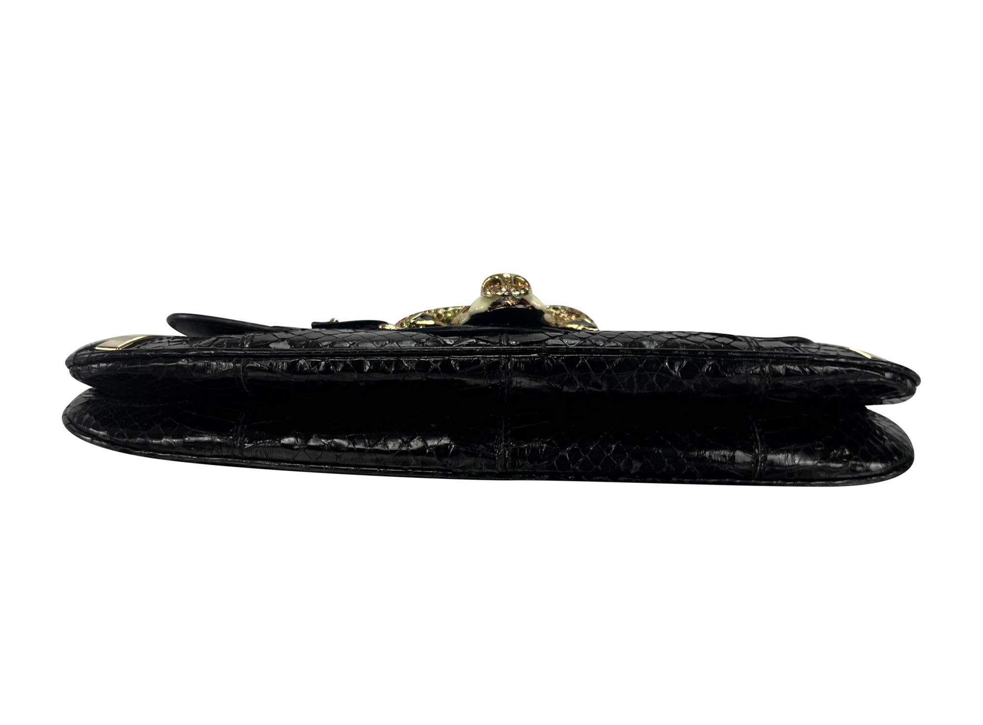 F/W 2004 Dolce & Gabbana Rhinestone Taurus Horoscope Snakeskin Shoulder Bag For Sale 3