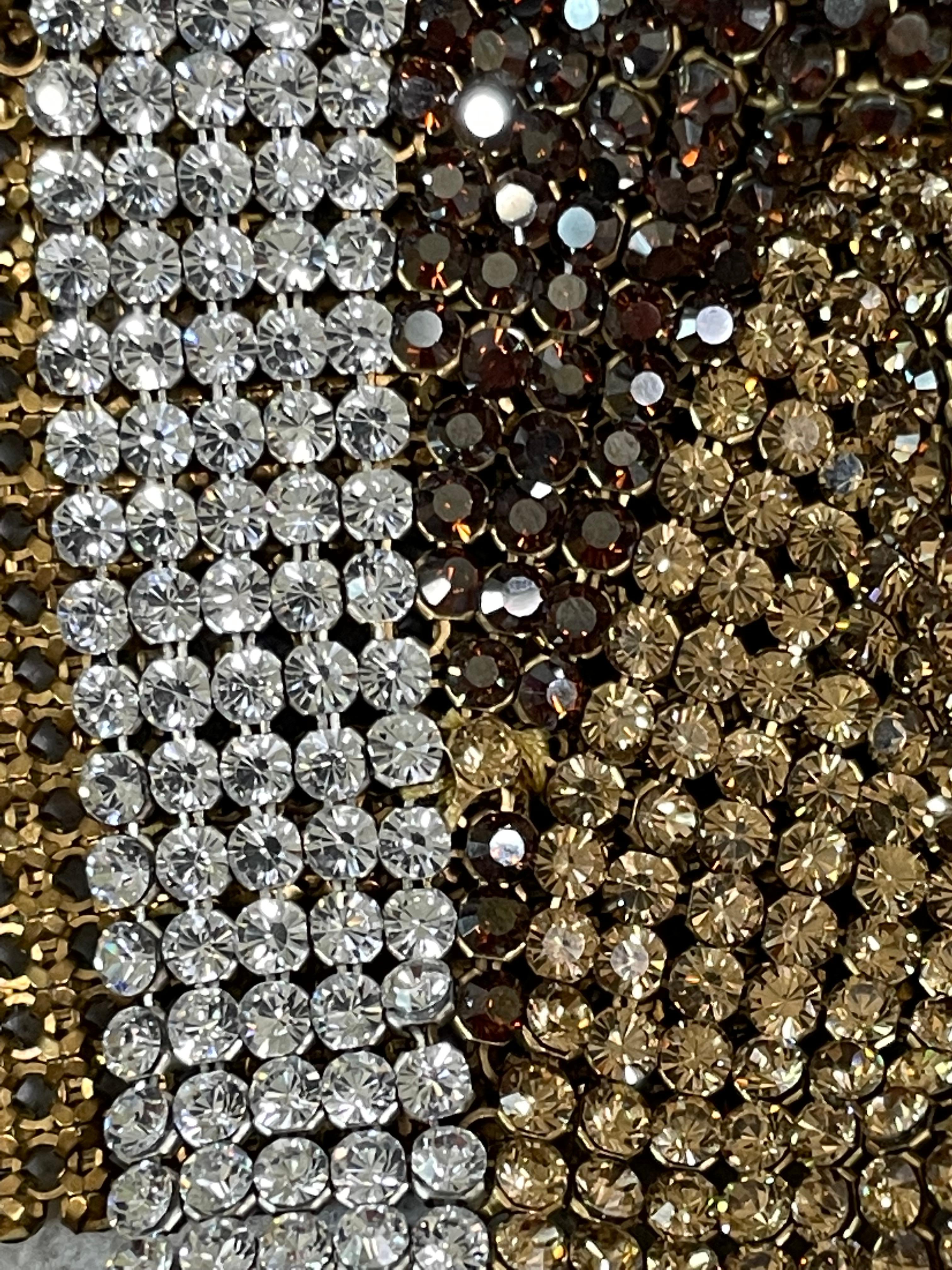 F/W 2004 Dolce & Gabbana Runway Brown Full Crystal Style 20's Mini Dress en vente 1