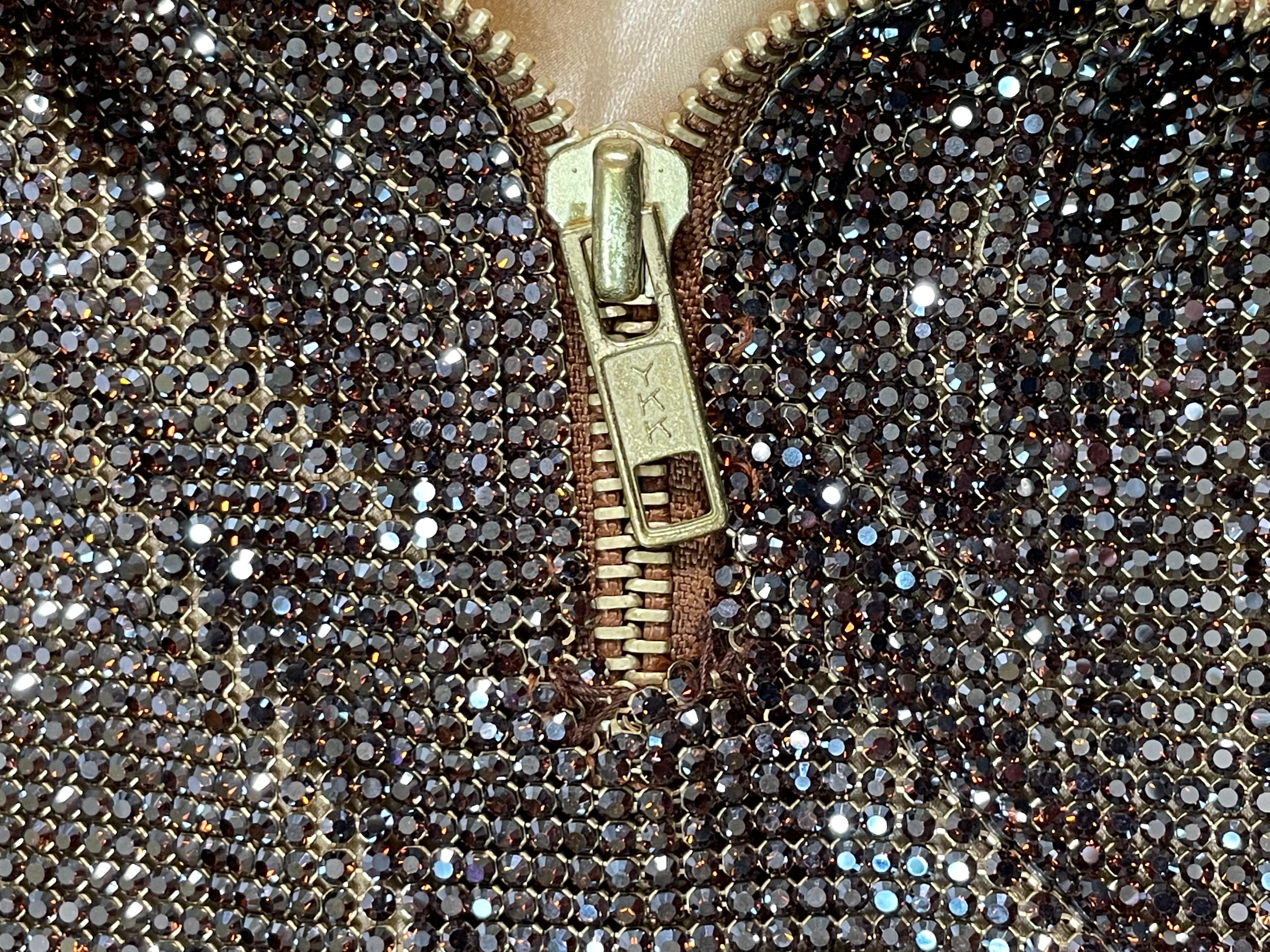 F/W 2004 Dolce & Gabbana Runway Brown Full Crystal Style 20's Mini Dress en vente 2