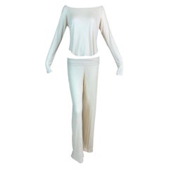 F/W 2004 Gucci by Tom Ford Beige Top & Pant Tracksuit Jumpsuit Set